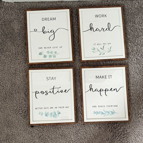 Inspirational Quote Wall Art Set - 9.25” x 11.25” - Picture 1 of 2